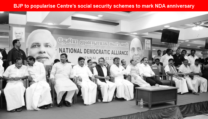 BJP to popularise Centre’s social security schemes to mark NDA anniversary