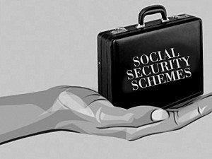 Social security schemes to motivate customers to keep accounts functional
